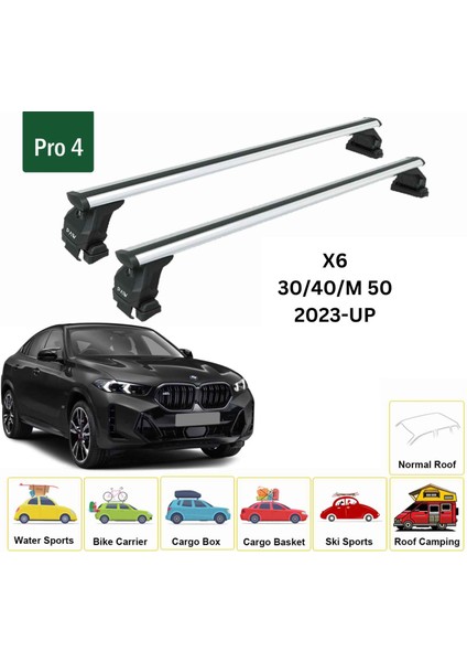 Bmw X6 2023-2025 Oluksuz Üst Tavan Portbagaj Taşıyıcı Ara Atkısı Toros Serisi Pro 4 Gri fiyatları