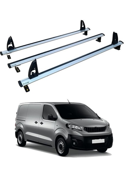 Fiat Scudo Alüminyum Üst Merdiven Taşıyıcı Tavan Yük Sabitleyici Bar 3 Adet