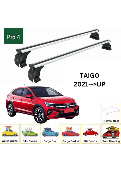 Volkswagen Taigo 2021-2025 Oluksuz Üst Tavan Portbagaj Taşıyıcı Ara Atkısı Toros Serisi Pro 4 Gri fiyatları