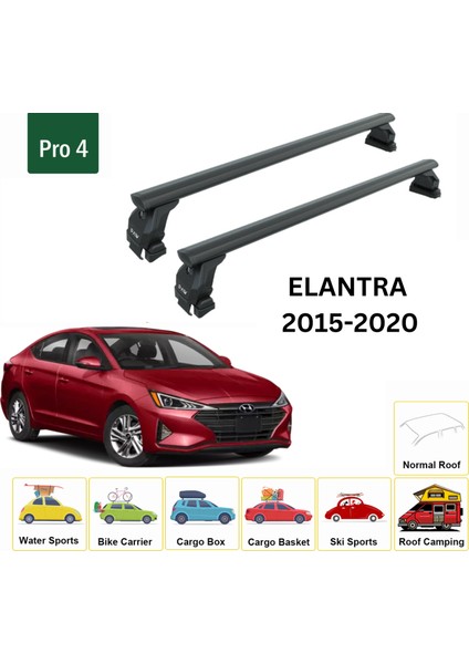 Hyundai Elantra 2015-2020 Oluksuz Üst Tavan Portbagaj Taşıyıcı Ara Atkısı Toros Serisi Pro 4 Siyah fiyatları