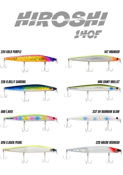 Hiroshi 140F 140MM 23GR Maket Balık Uv Rainbow Glow