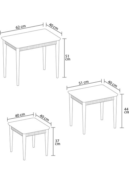 Elegance Krem Mdf Lake Boyalı Tabla Gürgen Ayaklı 3 Lü Zigon Sehpa Takımı Çay Sehpası Servis Sehpası fırsatları