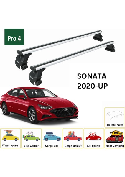 Hyundai Sonata 2020-2025 Oluksuz Üst Tavan Portbagaj Taşıyıcı Ara Atkısı Toros Serisi Pro 4 Gri fiyatları
