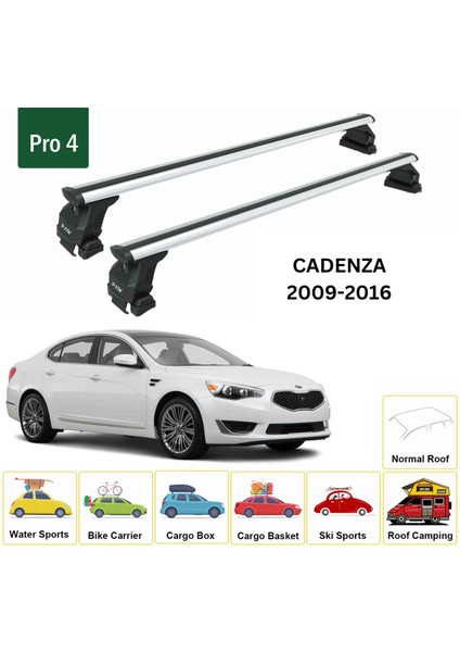 Kia Cadenza 2009-2016 Oluksuz Üst Tavan Portbagaj Taşıyıcı Ara Atkısı Toros Serisi Pro 4 Gri fiyatları