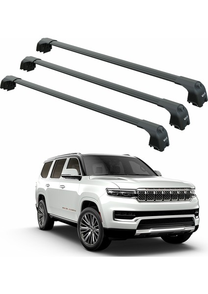 Jeep Grand Wagoneer 2021-2025 Portbagaj Taşıyıcı Ara Atkisi - Ara Çubuk Paw Pro 2 3qty Siyah