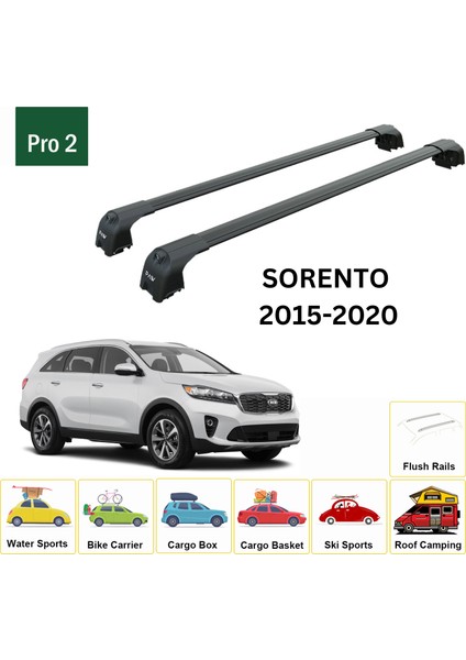 Kia Sorento 2015-2020 Portbagaj Taşıyıcı Ara Atkisi - Ara Çubuk Paw Pro 2 Siyah fiyatları