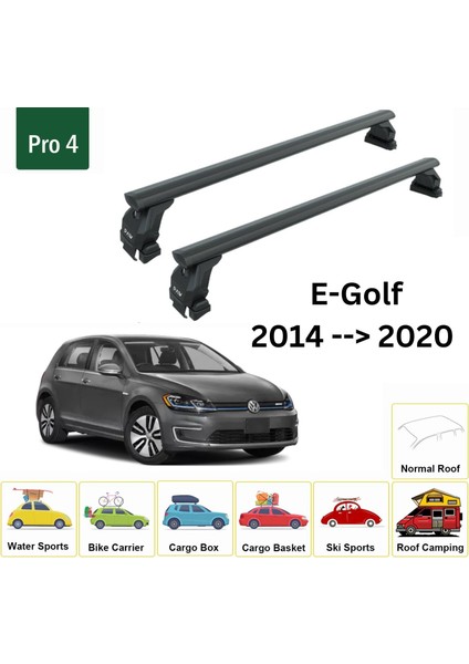 Volkswagen E-Golf 2014-2020 Oluksuz Üst Tavan Portbagaj Taşıyıcı Ara Atkısı Toros Serisi Pro 4 Siyah fiyatları