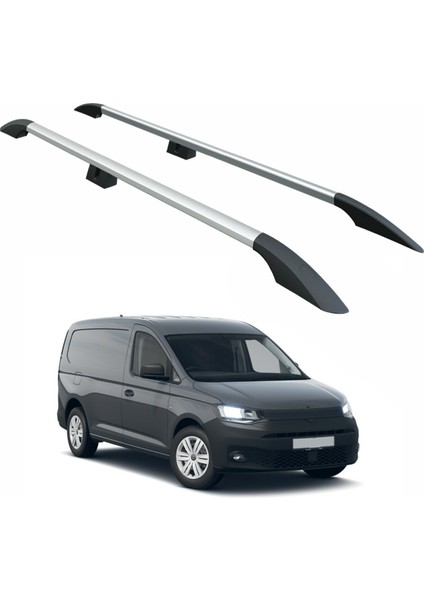 Volkswagen Caddy V 2020-2025 Araç Üstü Alüminyum Tavan Yan Rayları Plus Serisi - Gri