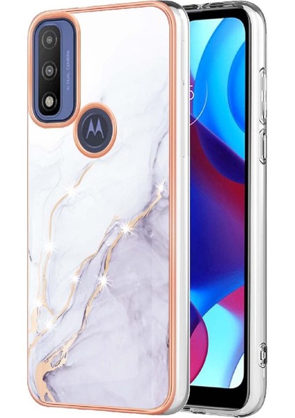 Motorola Moto G Güç 2022 Ince Tpu Yumuşak Tampon Mermer Desen (Yurt Dışından)