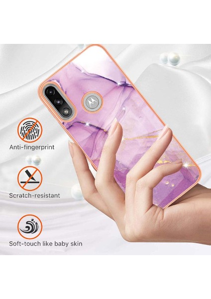 Motorola Moto E7 Güç Yumuşak Tampon Mermer Desen Ince Tpu Için Kılıf (Yurt Dışından) modelleri