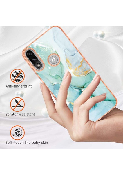 Motorola Moto E7 Güç Yumuşak Tampon Mermer Desen Ince Tpu Için Kılıf (Yurt Dışından) fırsatları