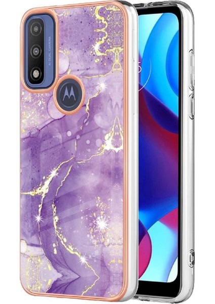 Motorola Moto G Güç 2022 Ince Tpu Yumuşak Tampon Mermer Desen (Yurt Dışından)