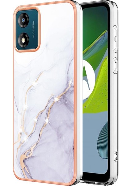 Motorola Moto E7 Güç Koruma Yumuşak Tampon Mermer Desen Ince (Yurt Dışından)