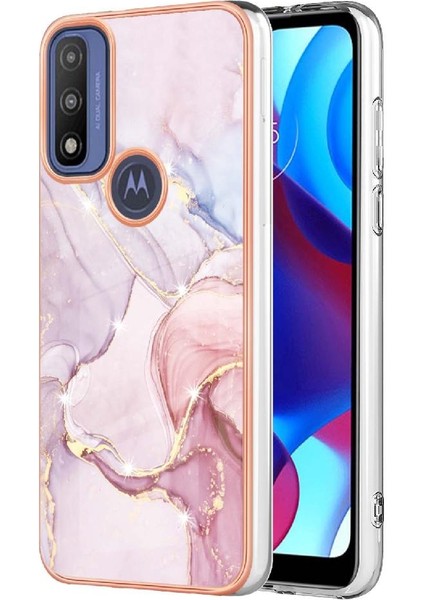 Motorola Moto G Saf Mermer Desen Koruma Yumuşak Tampon Ince (Yurt Dışından)