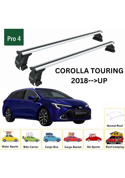 Toyota Corolla Touring 2018-2025 Oluksuz Üst Tavan Portbagaj Taşıyıcı Ara Atkısı Toros Serisi Pro 4 Gri fiyatları
