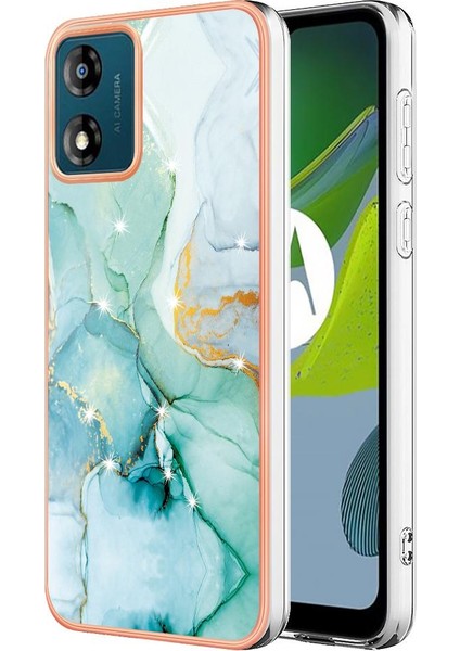 Motorola Moto E7 Güç Koruma Yumuşak Tampon Mermer Desen Ince (Yurt Dışından)