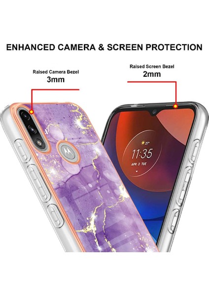 Motorola Moto E7 Güç Yumuşak Tampon Mermer Desen Ince Tpu Için Kılıf (Yurt Dışından) fırsatları
