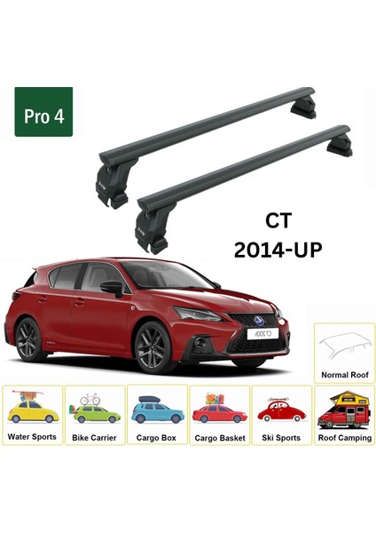 Lexus Ct 2011-2017 Oluksuz Üst Tavan Portbagaj Taşıyıcı Ara Atkısı Toros Serisi Pro 4pro 4 Siyah fiyatları