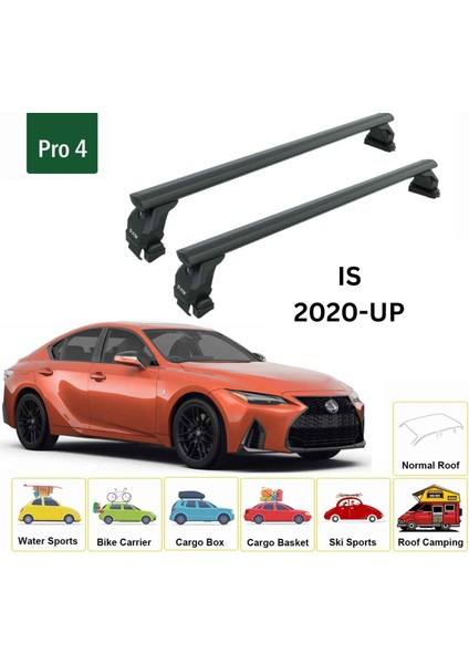Lexus Is 2020-2025 Oluksuz Üst Tavan Portbagaj Taşıyıcı Ara Atkısı Toros Serisi Pro 4pro 4 Siyah fiyatları