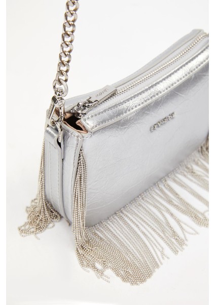 Gümüş Püskül Detay Omuz Çantası modelleri