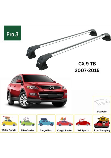 Mazda Cx 9 Tb 2007-2015 Portbagaj Taşıyıcı Ara Atkı Aparatı Paw Pro 3 Gri fiyatları