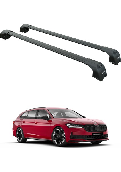Skoda Superb Estate 2024-2025 Portbagaj Taşıyıcı Ara Atkisi - Ara Çubuk Paw Pro 2 Siyah