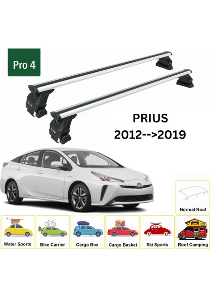 Toyota Prius 2012-2019 Oluksuz Üst Tavan Portbagaj Taşıyıcı Ara Atkısı Toros Serisi Pro 4 Gri fiyatları