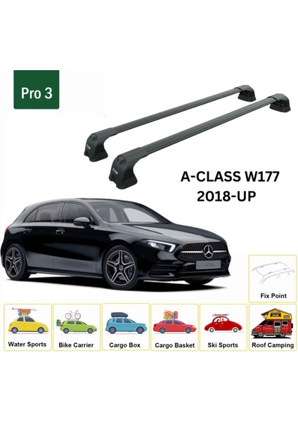 Mercedes A Serisi Hb W177 2018-2025 Portbagaj Taşıyıcı Ara Atkı Aparatı Paw Pro 3 Siyah fiyatları