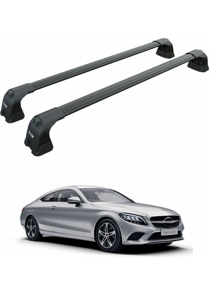 Mercedes C Coupe C205 2014-2021 Portbagaj Taşıyıcı Ara Atkı Aparatı Paw Pro 3 Siyah