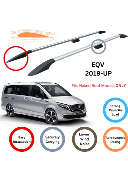 Mercedes Eqv 2019-2025 Roof Side Rails Ultimate Style Alu Gri fiyatları