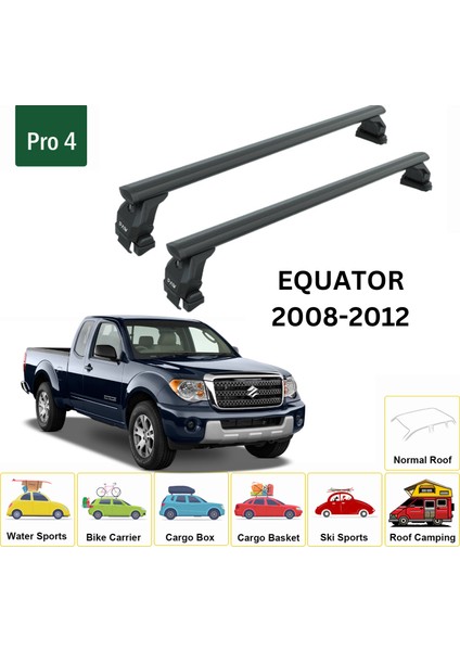 Suzuki Equator 2008-2012 Oluksuz Üst Tavan Portbagaj Taşıyıcı Ara Atkısı Toros Serisi Pro 4 Siyah fiyatları
