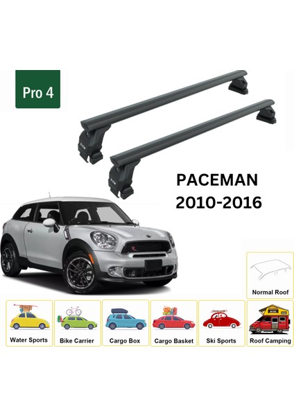 Mini Paceman 2010-2016 Oluksuz Üst Tavan Portbagaj Taşıyıcı Ara Atkısı Toros Serisi Pro 4 Siyah fiyatları