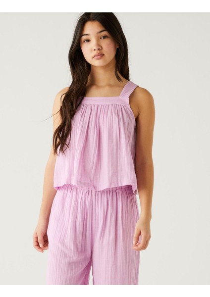 Saf Pamuklu Regular Fit Müslin Bluz (6-16 Yaş) fiyatları