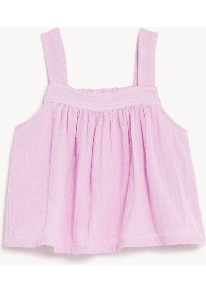 Saf Pamuklu Regular Fit Müslin Bluz (6-16 Yaş) fırsatları