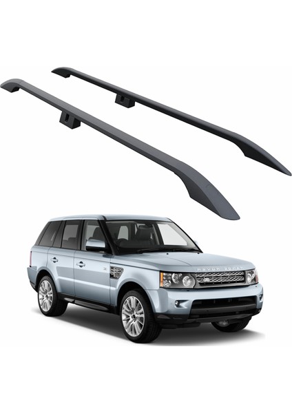 Land Rover Range Rover Vogue 2002-2012 L322 Araç Üstü Alüminyum Tavan Yan Rayları Plus Serisi - Siyah
