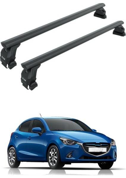 Mazda 2 Series 2016-2025 Oluksuz Üst Tavan Portbagaj Taşıyıcı Ara Atkısı Toros Serisi Pro 4 Siyah