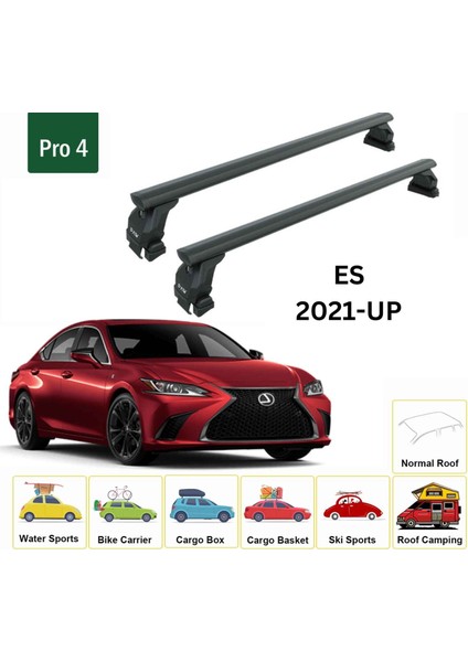 Lexus Es 2021-2025 Oluksuz Üst Tavan Portbagaj Taşıyıcı Ara Atkısı Toros Serisi Pro 4pro 4 Siyah fiyatları