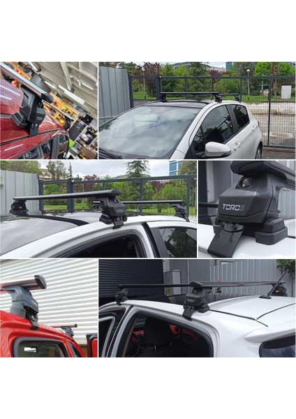 Toyota Aygo 2021-2025 Oluksuz Üst Tavan Portbagaj Taşıyıcı Ara Atkısı Toros Serisi Pro 4 Siyah fırsatları