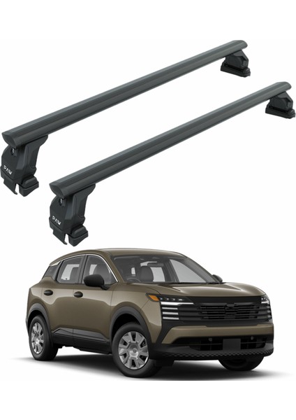 Nissan Kicks 2025-2026 Oluksuz Üst Tavan Portbagaj Taşıyıcı Ara Atkısı Toros Serisi Pro 4 Siyah