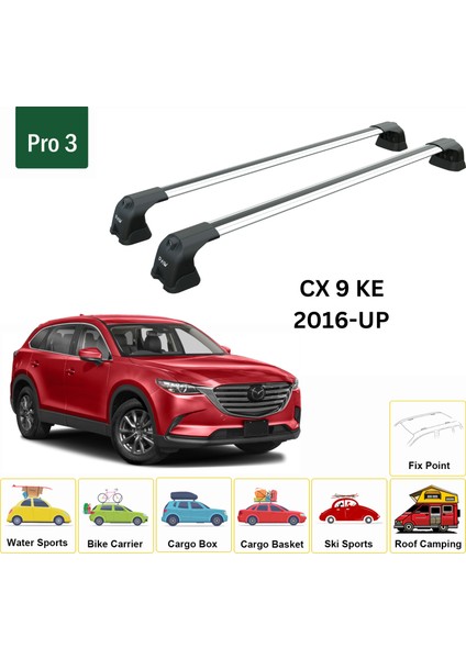 Mazda Cx-9 Tc 2016-2023 Portbagaj Taşıyıcı Ara Atkisi - Ara Çubuk Paw Pro 2 Gri fiyatları