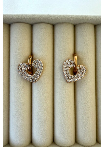 Zirkon Taşlı Kalp Figürlü Küpe Paslanmaz Çelik Küpe fiyatları