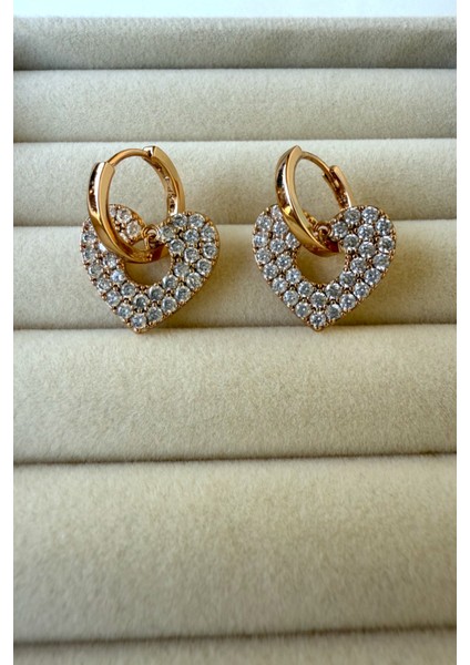 Zirkon Taşlı Kalp Figürlü Küpe Paslanmaz Çelik Küpe fırsatları