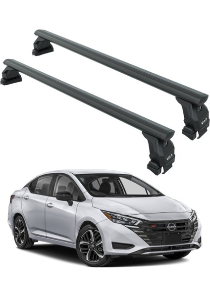 Nissan Versa 2020-2025 Oluksuz Üst Tavan Portbagaj Taşıyıcı Ara Atkısı Toros Serisi Pro 4 Gri