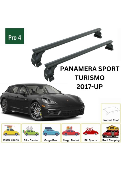 Porsche Panamera Sport Turismo 2017-2025 Oluksuz Üst Tavan Portbagaj Taşıyıcı Ara Atkısı Toros Serisi Pro 4 Siyah fiyatları
