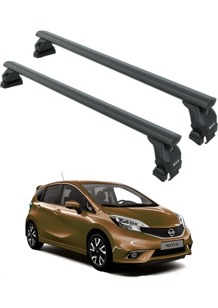 Nissan Note E12 2014-2020 Oluksuz Üst Tavan Portbagaj Taşıyıcı Ara Atkısı Toros Serisi Pro 4 Siyah