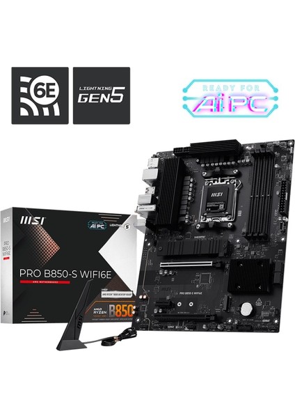 Msı MB Pro B850-S WIFI6E Am5 Ddr5 8200MHZ(OC) HDMI Dp 2x M.2 USB 10GBS 2,5g Lan Wı-Fı 6e Atx indirimleri