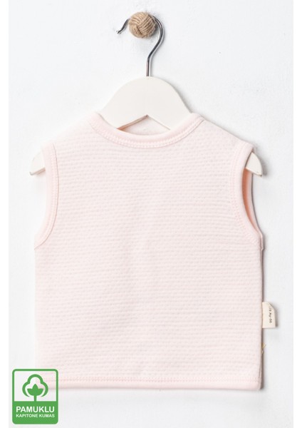 Unisex Bebek Çuf Çuf Tavşan Nakışlı Organik Pamuklu 0-9 Ay Kapitone Bebek Yelek fırsatları