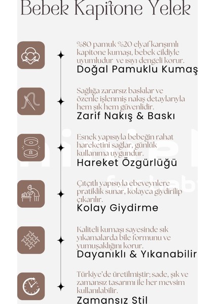 Unisex Bebek Çuf Çuf Tavşan Nakışlı Organik Pamuklu 0-9 Ay Kapitone Bebek Yelek indirimleri