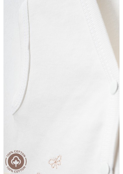 Kız Bebek Ayıcık Nakışlı Organik Pamuklu 0-9 Ay Penye Bebek Yelek modelleri