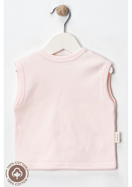 Kız Bebek Ayıcık Nakışlı Organik Pamuklu 0-9 Ay Penye Bebek Yelek fırsatları